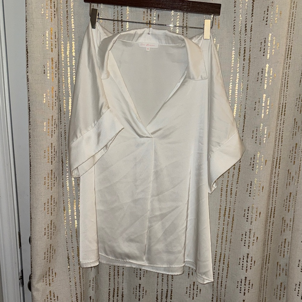 Ces Femme Ivory Satin Top